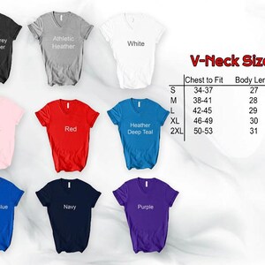 a collection of various t-shirt designs, including different colors and styles, along with size and fit information.