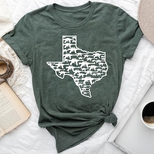 Texas Cow Shirt – Western Ranch Tee – State of Texas Outline with Cow Graphic – Country Farm Animal Shirt – Southern Cowboy Cowgirl Gift