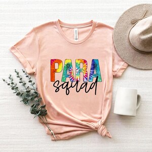 Para Squad Shirt for Paraprofessionals, Rainbow Teacher Team Tee, School Support Staff T-Shirt, Colorful Para Gift Shirt