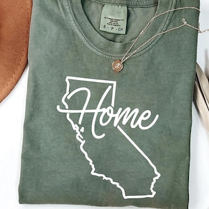 California Home Shirt – Minimalist State Outline Graphic Tee – West Coast Pride T-Shirt – Cali Native Gift – Simple Modern Design