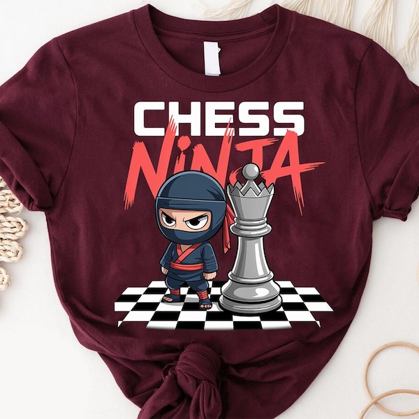 Chess Ninja Graphic Tee: Funny Board Game Shirt