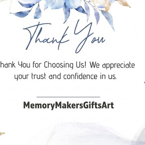 a message that reads "Thank You" and "Trust us! We appreciate your trust and confidence in us." The message is written in a cursive font and is placed against a white background with blue and brown floral elements. The image is described as a collage of multiple images, and it does not contain any specific details about the individual images.