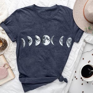Moon Phases Shirt – Lunar Cycle Graphic Tee for Astrology and Astronomy Lovers | Boho Witchy Moon Phase Gift for Spiritual & Cosmic Souls