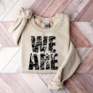 Pirates Sweatshirt – We Are Pirates School Spirit Pullover – Distressed Pirate Mascot Crewneck for Teachers, Moms, Fans & Students
