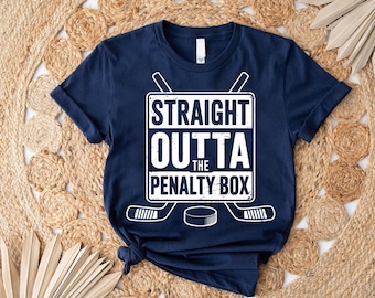 Funny Hockey Penalty Box T-Shirt: Distressed Graphic Tee
