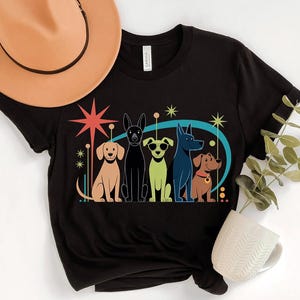 Colorful Dogs Shirt – Fun Dog Family Graphic Tee – Cute Dog Lover T-Shirt – Inspirational Pet Shirt for Animal Lovers - Dog Owners Shirt