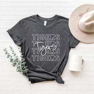 Tigers Shirt – Bold Graphic Tiger Shirt, School Spirit Shirt, Sports Fan Apparel, Tigers Fan Gear, Unisex Shirt for Tigers Lovers