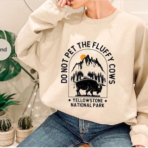 Haustier nicht die flauschigen Kühe Shirt - Lustiges Yellowstone Bison T-Shirt - Nationalpark Wildtier T-Shirt - Retro Natur Wandern Top - Outdoor Geschenk