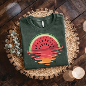 Watermelon Graphic Tee – Fun Summer Shirt – Fruit Design T-shirt – Colorful Watermelon Slice – Summer Vibes Apparel – Refreshing Fruit Shirt