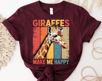 Retro Giraffe Graphic Tee: Safari Animal Lover T-Shirt