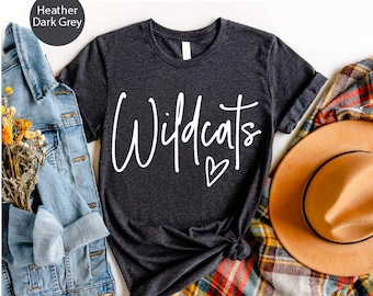 Wildcats Shirt – Wildcats Love Shirt – Wildcat Spirit Shirt – Team Wildcats Tee – Wildcat Team Apparel – Wildcats Love Heart Shirt