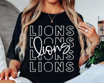 Retro Lions Mascot Comfort Colors T-Shirt, Game Day Tee