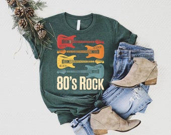 Vintage 80s Rock Guitar T-Shirt: Retro Music Lover Gift