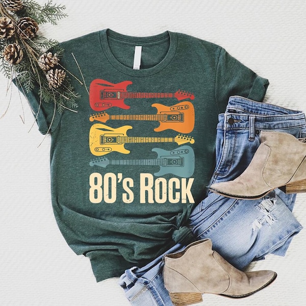 Vintage 80s Rock Guitar T-Shirt: Retro Music Lover Gift