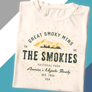 The Smokies Shirt - Great Smoky Mountains National Park T-Shirt - TN NC Nature Souvenir Tee - Retro Majestic Beauty Hiking Gift