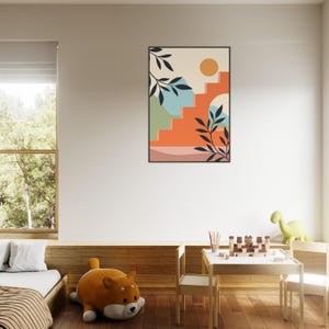 Obra de arte bohemia enmarcada: arte mural ecléctico, decoración bohemia chic, lámina de inspiración gitana, arte étnico, póster bohemia colorido