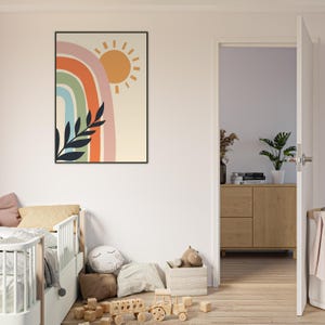 Obra de arte bohemia enmarcada: arte mural ecléctico, decoración bohemia chic, lámina de inspiración gitana, arte étnico, póster bohemia colorido