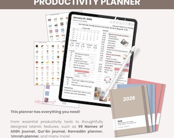 2026 Digital Muslim Productivity Planner | For GoodNotes, Notability, Kilonotes | Muslim Journal | Islamic Planner