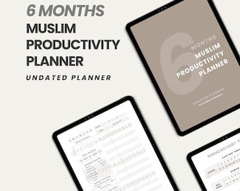 6 Months Digital Muslim Productivity Planner | For GoodNotes, Notability, Kilonotes | Muslim Journal | Islamic Planner | Digital Journal