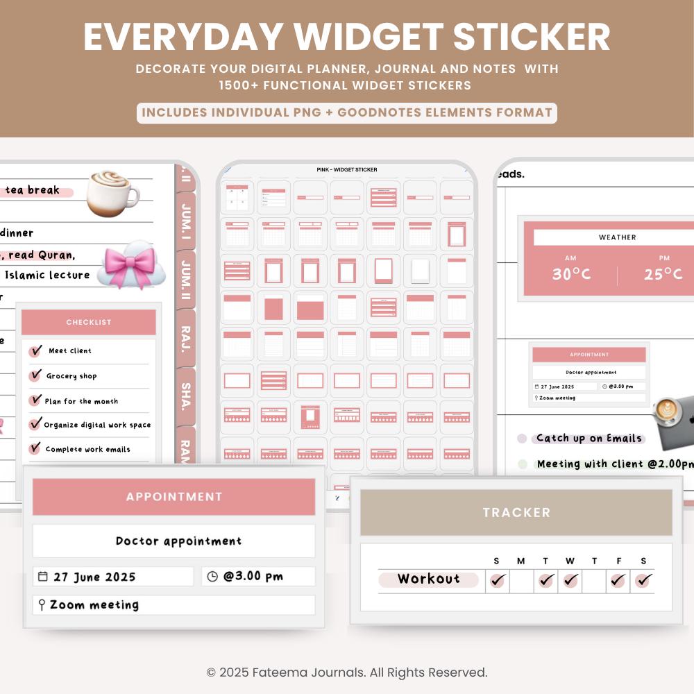 Sticker Kilonotes Everyday Widget Digital Sticker Set | Digital Planner | Goodnotes ...