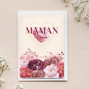 Carte fête des mères à imprimer soi-même / Plaisir d'offrir à sa maman / Anniversaire maman / Cadeau / love / maman / je t'aime maman