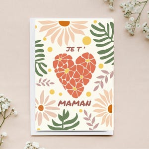 Carte fête des mères à imprimer soi-même / Plaisir d'offrir à sa maman / Anniversaire maman / Cadeau / love / maman / je t'aime maman