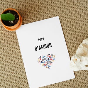 Carte fête des pères à imprimer soi-même / Plaisir d'offrir / Anniversaire papa / Cadeau / love / papa d'Amour