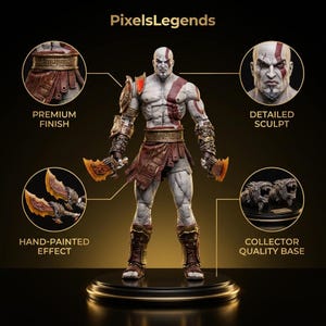 Kratos actionfigur 18 cm – Ghost of Sparta God of War-inspirerat samlarobjekt – Ledad speldisplayfigur – Present till spelfans