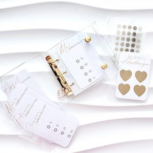 Set | Mini Transparent gold | Binder | Ringbuch mit 500 Euro Spar Challenge | Januar bis Dezember