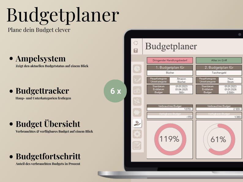 Excel Budget Planner | Budget Planner & Household Book | Financial Planner Template | Income & Expenses | Savings Goal Planner Excel image 6