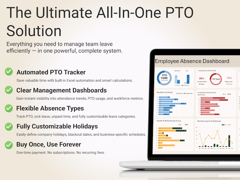 Ultimate Employee PTO Tracker & Leave Planner | Automated Excel ...