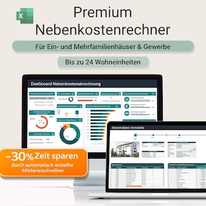 Calculadora sencilla de Excel para la facturación de servicios públicos – Carta automática para inquilinos | Viviendas unifamiliares, multifamiliares y locales comerciales | Hasta 24 unidades
