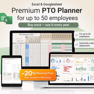 Ultimate Employee PTO Tracker & Leave Planner | Automated Excel Template for HR