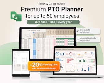 Ultimate Employee PTO Tracker & Leave Planner | Automated Excel Template for HR
