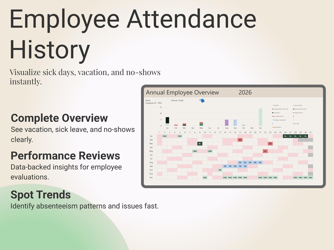 Ultimate Employee PTO Tracker & Leave Planner | Automated Excel ...