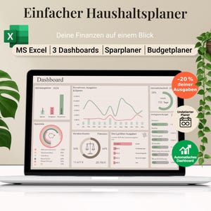 Excel Budget | Budget Planner & Household Book | Financial Planner Template | Income Expenses | Savings Goal Planner Excel