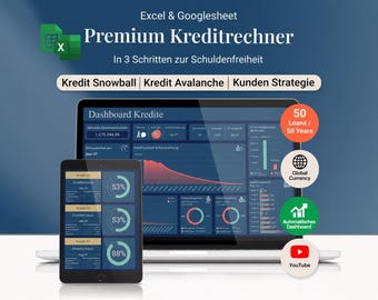 Calcolatore di prestiti con Excel e Fogli Google | Pianificatore di debiti e piano di ammortamento per un massimo di 50 prestiti