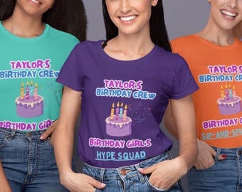Magliette per la squadra di compleanno, magliette personalizzate per il compleanno, maglietta divertente per il compleanno di gruppo, autista designato