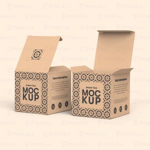 Scatole Kraft personalizzate / 3,00L x 3,00W x 3,00H pollici / Qualità premium / Stampa il tuo design