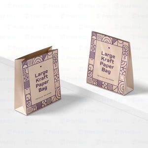 Custom Kraft Bags | 8.00L x 5.00W x 13.00H Inch | Premium Quality | Print Your Own Design