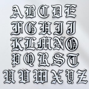 Parches bordados del alfabeto, parche de 26 letras (A-Z), parche termoadhesivo, pegatinas del alfabeto, decoraciones de ropa DIY, parche de gorra personalizado