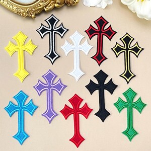 Gothic Kreuz Aufnäher, Stickerei Bügelbild, Kreuz, Kleidungsaccessoires, DIY Applikation, Hut Aufnäher, Cloth Bag Patch