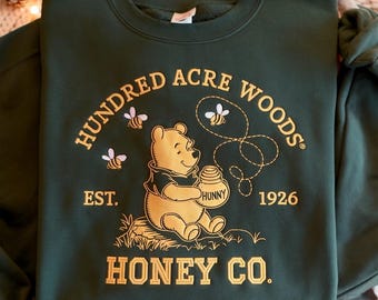 Sudadera bordada de Winnie the Pooh, camiseta navideña de Winnie the Pooh, camiseta de Winnie Pooh, sudadera de The Pooh, camiseta infantil de Disney