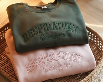 Sweat-shirt brodé thérapeute respiratoire, sweat-shirt respiratoire, sweat-shirt thérapeute pédiatrique, cadeau professionnel de la santé