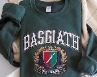 Basgiat oorlogscollage geborduurd sweatshirt, sweater vierde vleugel, Violet Sorrengail, Xaden Riorson, Fantasy Book Dragon, cadeau boekenliefhebber