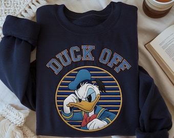 Moletom bordado Disney Pato Donald Off, camiseta Disney Pato Mal-humorado, camiseta Mickey e Amigos, moletom Pato Donald, camiseta Viagem Disney