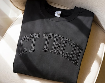 CT技師刺繍スウェットシャツ、CT技師スウェットシャツ、CT技師ギフト、看護師感謝ギフト、コンピューター断層撮影スウェットシャツ