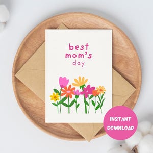 Carte imprimable - fête des mères - best mum - mother's day - idée cadeau maman - téléchargement immédiat