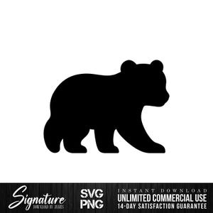 Bear Cub SVG | Black Bear Cub Silhouette | Bear Cub Silhouette PNG | Bear Cut File for Cricut & Silhouette | Unlimited Commercial Use
