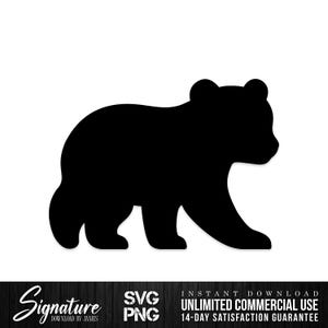 Bear Cub SVG | Black Bear Cub Silhouette | Bear Cub Silhouette PNG | Bear Cut File for Cricut & Silhouette | Unlimited Commercial Use